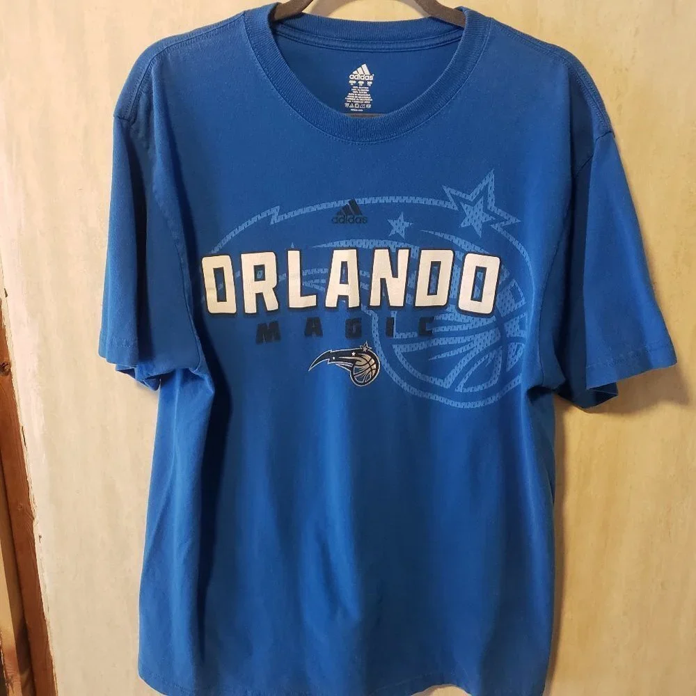 Adidas Orlando Magic Blue T-Shirt 100% Cotton Size XL